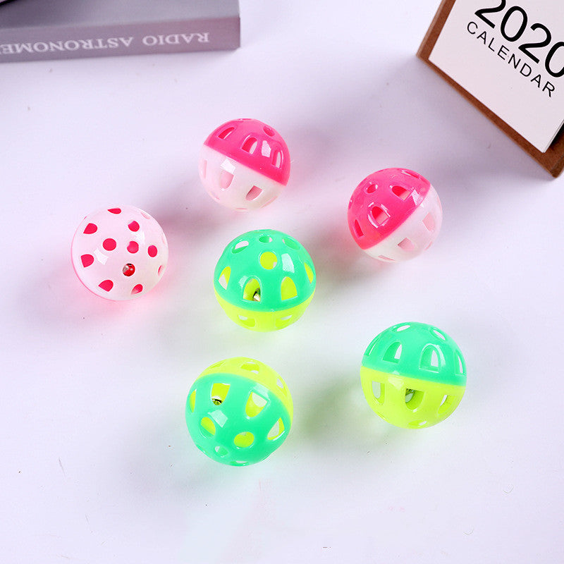 JMT-704330 Interactive Cat Toy - Hollow Ball with Mesh Bell and Grid Sounds, Various Sizes