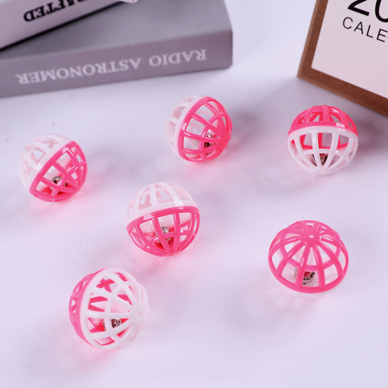 JMT-704330 Interactive Cat Toy - Hollow Ball with Mesh Bell and Grid Sounds, Various Sizes