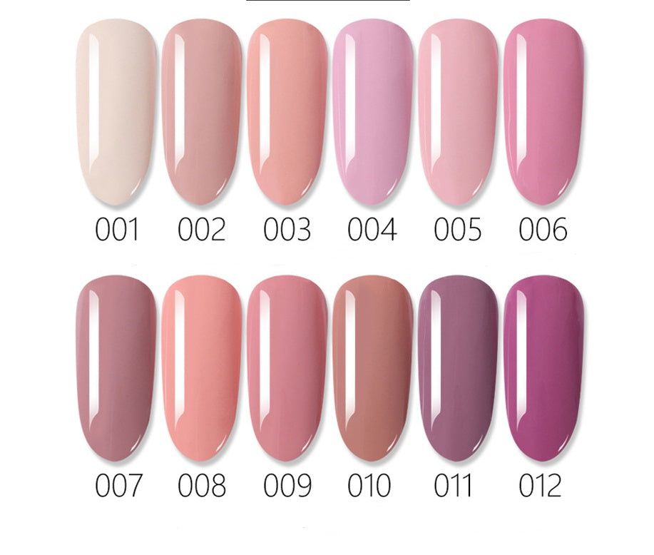 JMT-704330 Nail Polish Set with Base and Top Coats, 18ML Liquid Formula in Mixed Colors