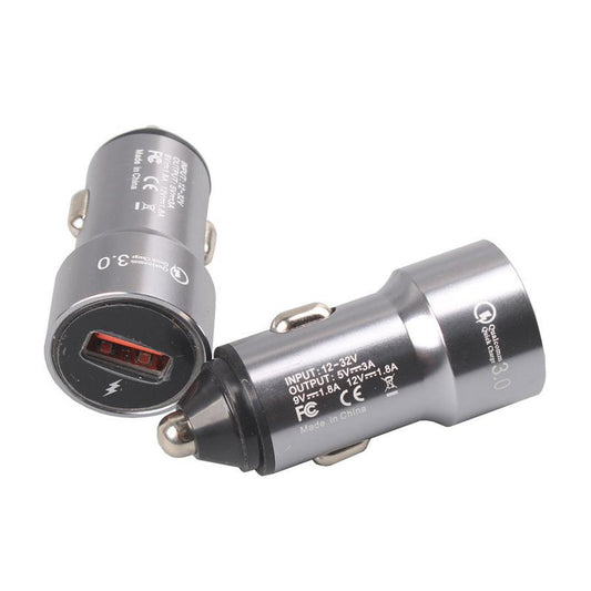 JMT-704522 USB Car Charger Adapter - Black, 12V Input, 5V Output, 3000mA Charging Current