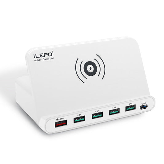 JMT-704714 Six-Port Intelligent Charger with Wireless Charging and Multiple Outputs