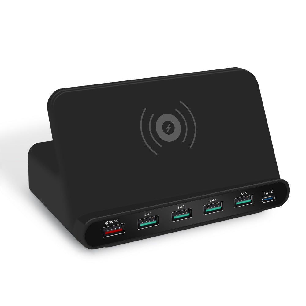 JMT-704714 Six-Port Intelligent Charger with Wireless Charging and Multiple Outputs