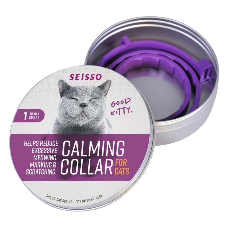 JMT-704842 Adjustable Cat Calming Collar - Hypoallergenic Soothing Accessory to Relieve Anxiety