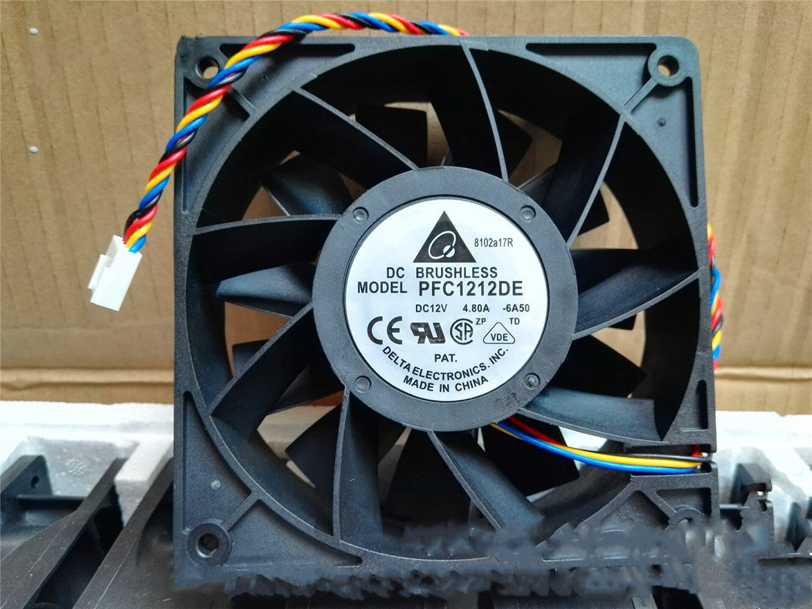JMT-704970 Delta 120mm Cooling Fan, Model PFC1212DE, DC12V, 5520 RPM, 252.85 CFM Airflow, PWM Speed Control