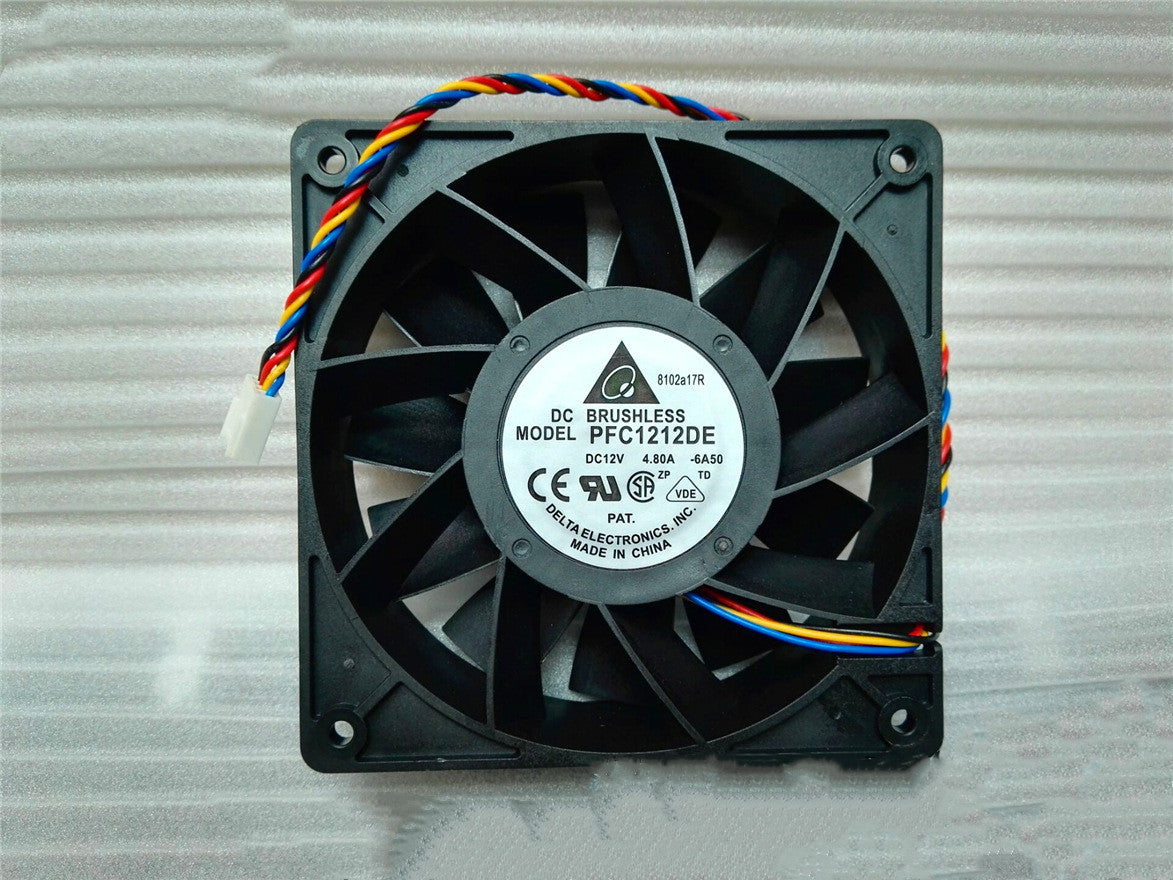 JMT-704970 Delta 120mm Cooling Fan, Model PFC1212DE, DC12V, 5520 RPM, 252.85 CFM Airflow, PWM Speed Control