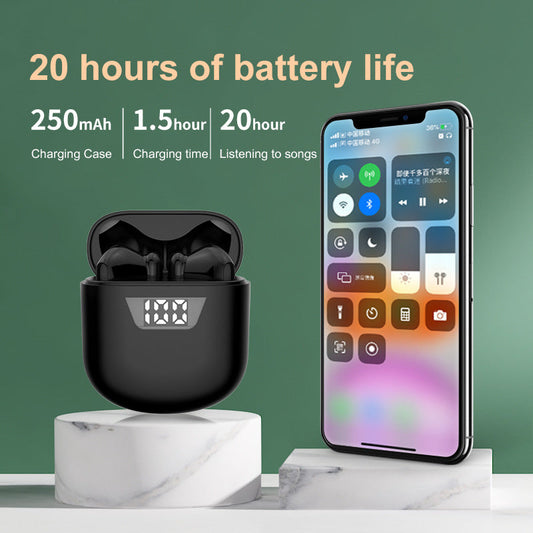 JMT-705162 P66TWS Bluetooth Earphones with Touch Control and Digital Display for Music Listening