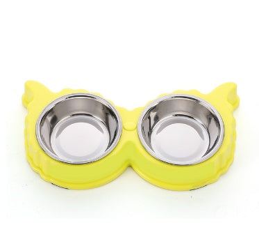JMT-705354 Detachable Stainless Steel and PP Resin Dog and Cat Feeding Bowls in Pink, Blue, and Yellow