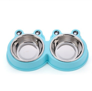 JMT-705354 Detachable Stainless Steel and PP Resin Dog and Cat Feeding Bowls in Pink, Blue, and Yellow