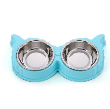 JMT-705354 Detachable Stainless Steel and PP Resin Dog and Cat Feeding Bowls in Pink, Blue, and Yellow