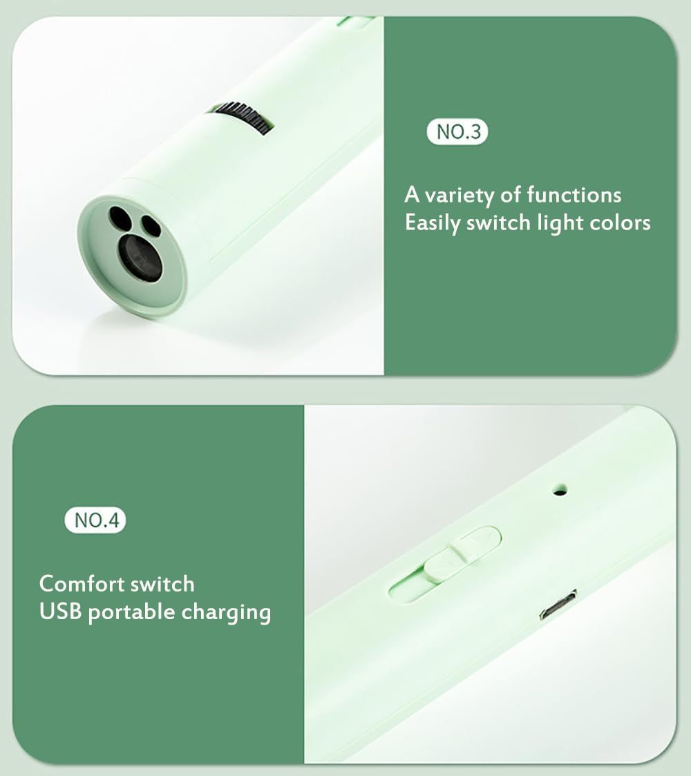 JMT-705418 Interactive 5-in-1 Cat Brush Toy with Retractable Wand and Light-Up Features