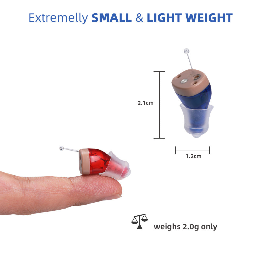 JMT-705674 Rechargeable Mini Digital Hearing Amplifier for Seniors and Adults with Adjustable Volume and Portable Charging Case