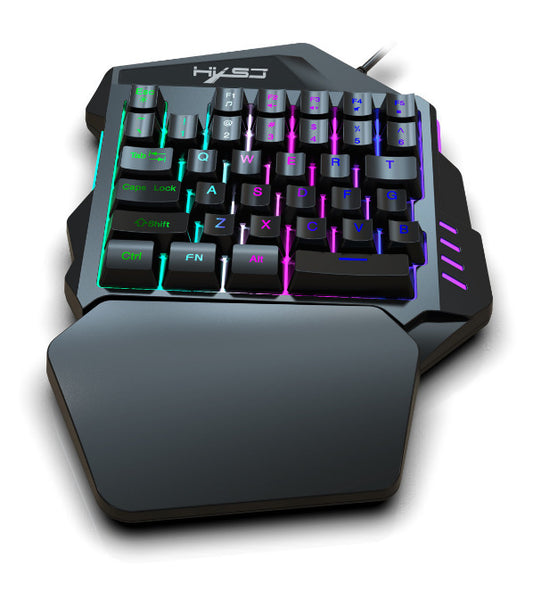 JMT-705802 Compact One-Handed Gaming Keyboard and Mouse Set - V100 Mini Portable Gaming Controller