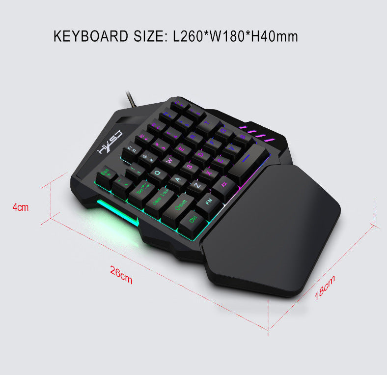JMT-705802 Compact One-Handed Gaming Keyboard and Mouse Set - V100 Mini Portable Gaming Controller