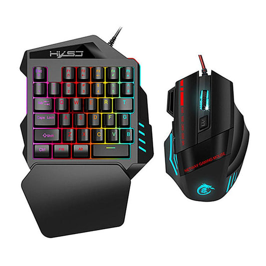 JMT-705802 Compact One-Handed Gaming Keyboard and Mouse Set - V100 Mini Portable Gaming Controller