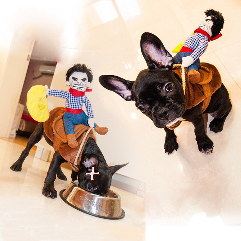 JMT-705802 Pet Dog Costumes for Small to Extra Large Dogs - Fun Designs Including Horseback Riding, Dinosaur, Elk, Pirate, and Christmas Outfits