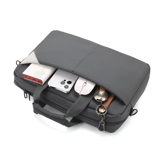 JMT-705994 Large Capacity Laptop Tote Bag - Durable Black Computer Case for Travel and Everyday Use