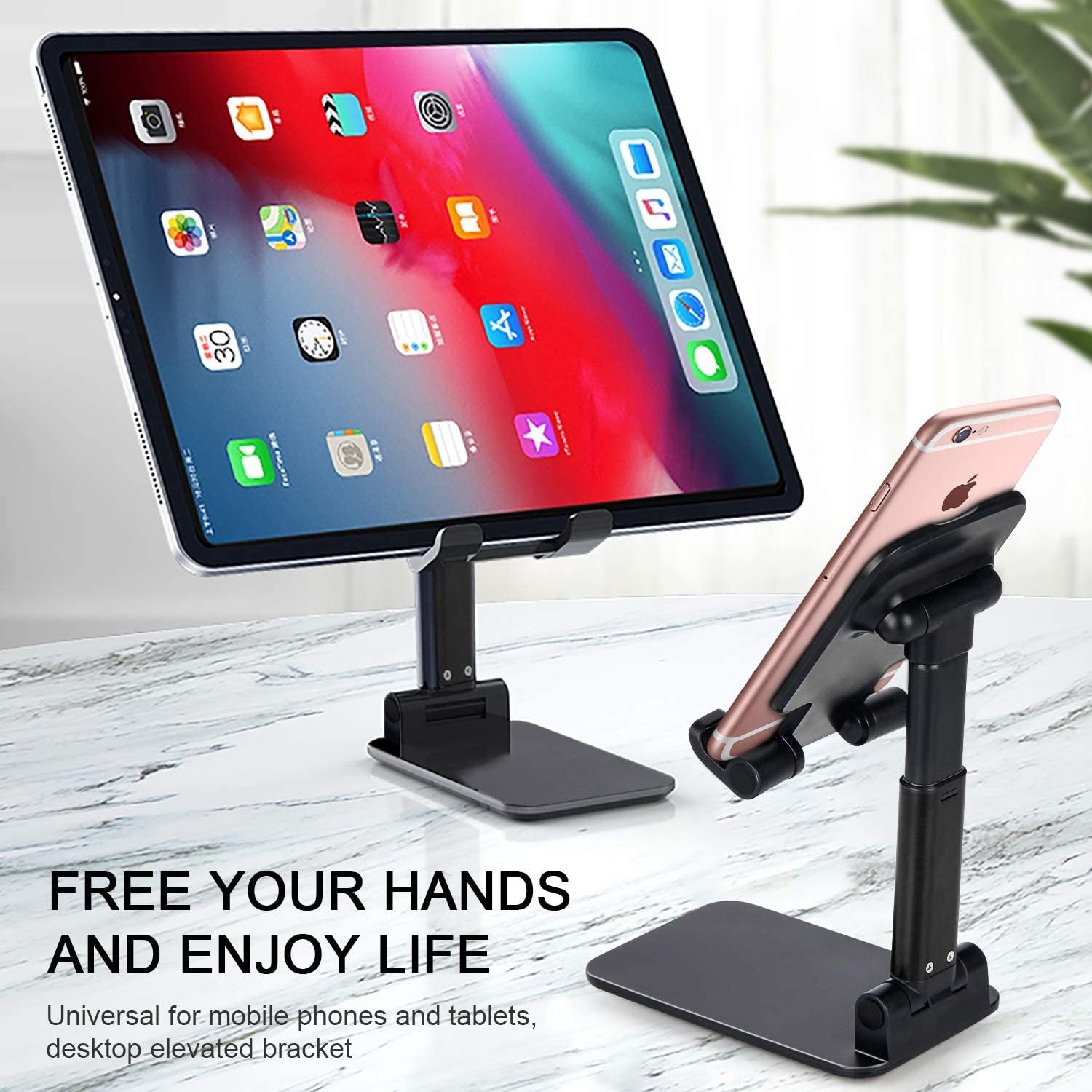 JMT-706186 Foldable and Expandable Mobile Phone and Tablet Stand - Lazy Bracket K3 for Desktop Use