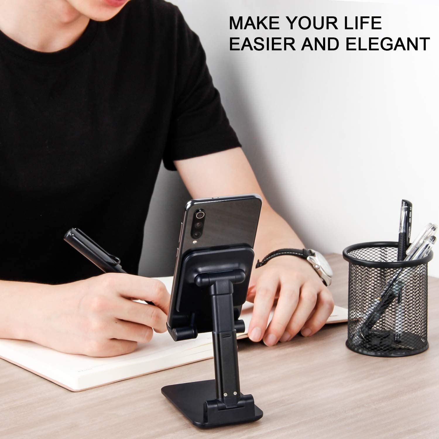 JMT-706186 Foldable and Expandable Mobile Phone and Tablet Stand - Lazy Bracket K3 for Desktop Use