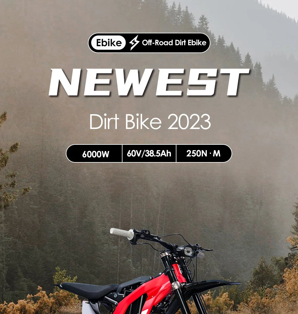 JMT-706250 6000W High-Speed Electric Off-Road Dirt Bike for Adults , Top Speed 27.9 mph