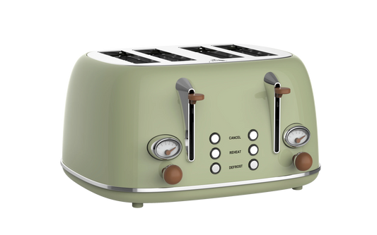 JMT-707146 Stainless Steel Electric 4-Slice Bread Toaster with Removable Crumb Tray