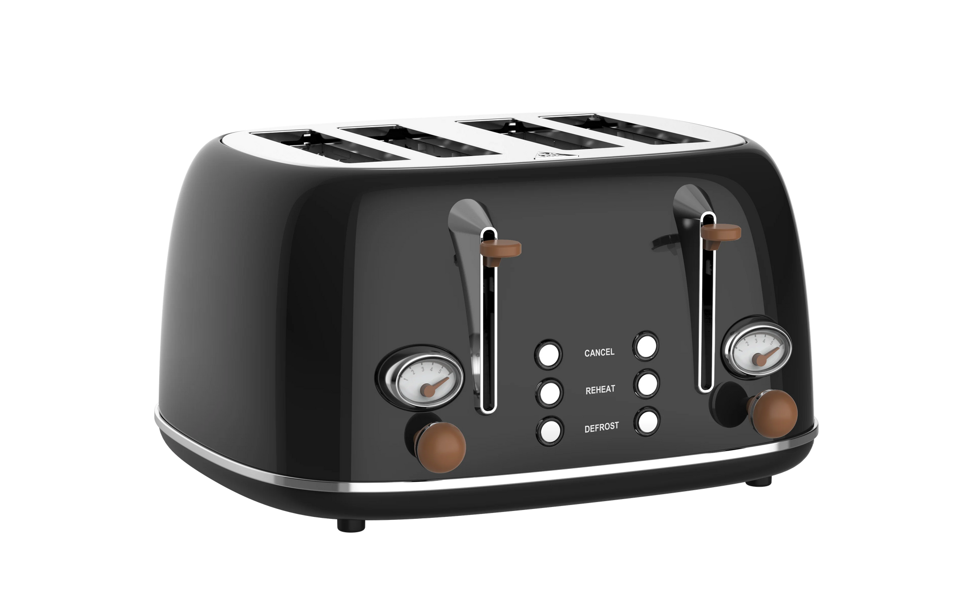 JMT-707146 Stainless Steel Electric 4-Slice Bread Toaster with Removable Crumb Tray