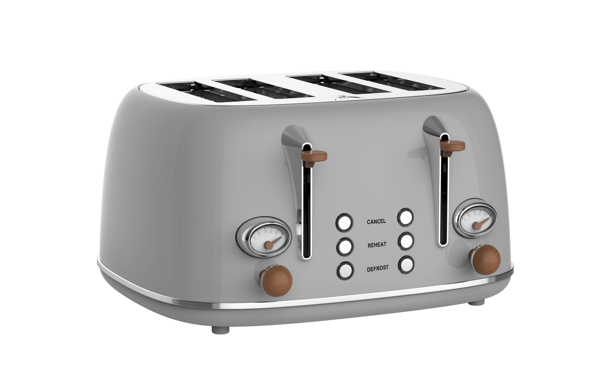 JMT-707146 Stainless Steel Electric 4-Slice Bread Toaster with Removable Crumb Tray