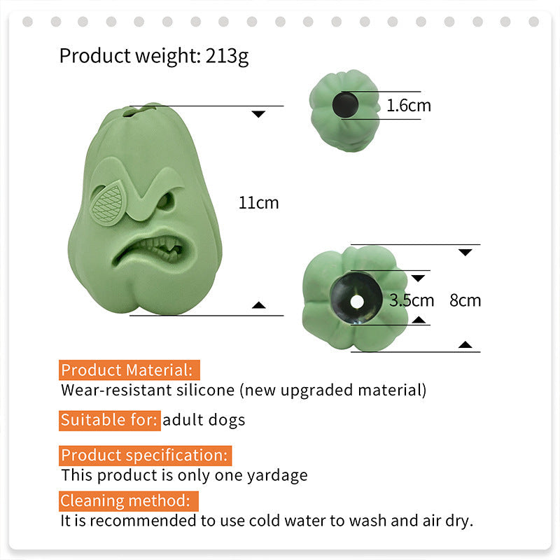 JMT-707466 Food-Grade Silicone Puzzle Toy for Cats and Dogs - Leak-Proof Slow Feeder Ball for Treats and Wet Food, 11x8cm