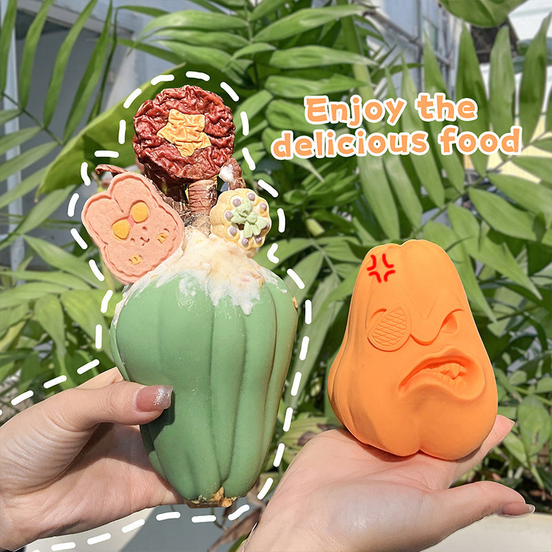 JMT-707466 Food-Grade Silicone Puzzle Toy for Cats and Dogs - Leak-Proof Slow Feeder Ball for Treats and Wet Food, 11x8cm