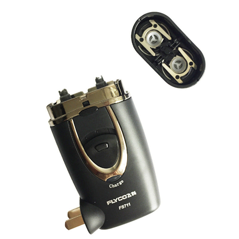 JMT-707722 Rechargeable Portable Rotary Electric Shaver with 2 Heads - No Water Cleaning Required