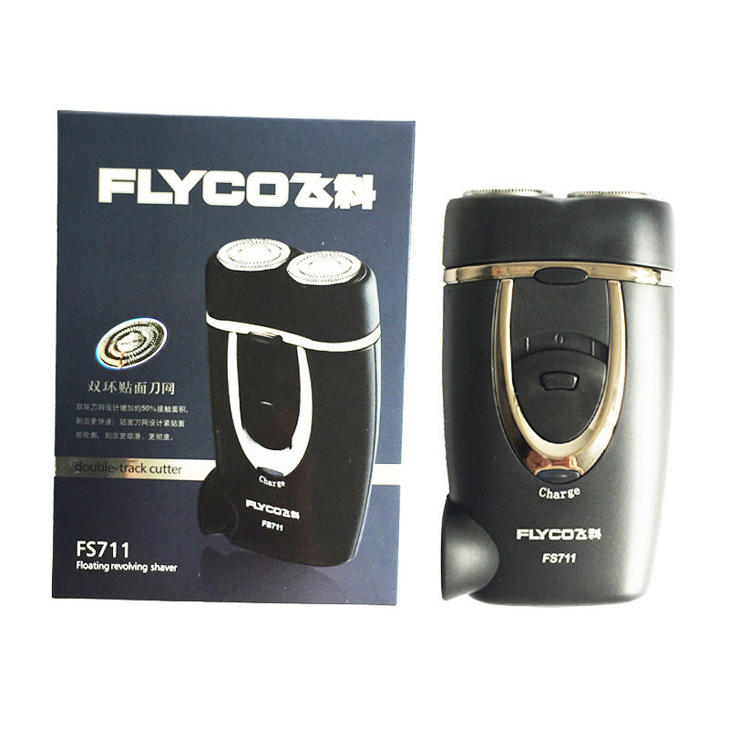 JMT-707722 Rechargeable Portable Rotary Electric Shaver with 2 Heads - No Water Cleaning Required