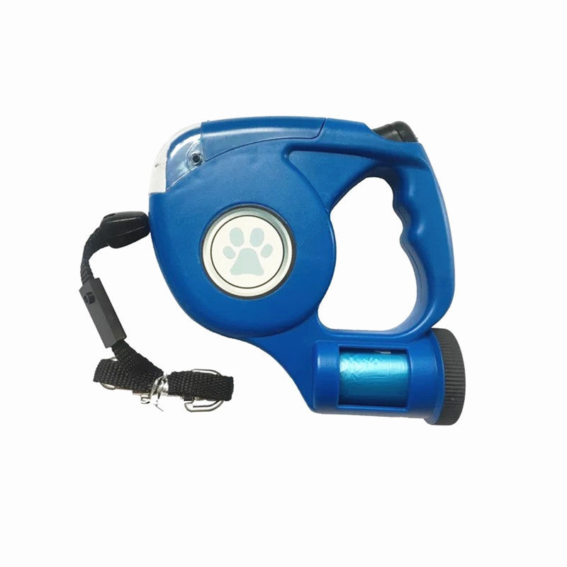 JMT-707978 LED Dog Leash with Trash Bags - Durable ABS Material, Available in Blue, Black, Red, Yellow, Includes 20 Garbage Bags