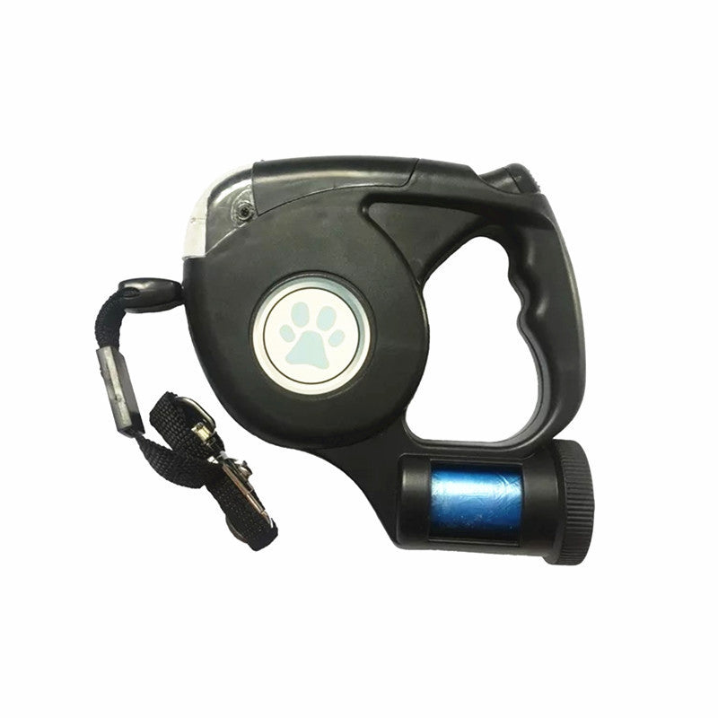 JMT-707978 LED Dog Leash with Trash Bags - Durable ABS Material, Available in Blue, Black, Red, Yellow, Includes 20 Garbage Bags