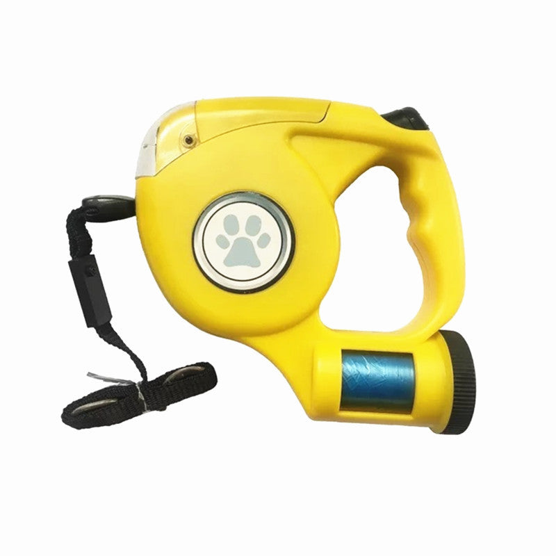 JMT-707978 LED Dog Leash with Trash Bags - Durable ABS Material, Available in Blue, Black, Red, Yellow, Includes 20 Garbage Bags