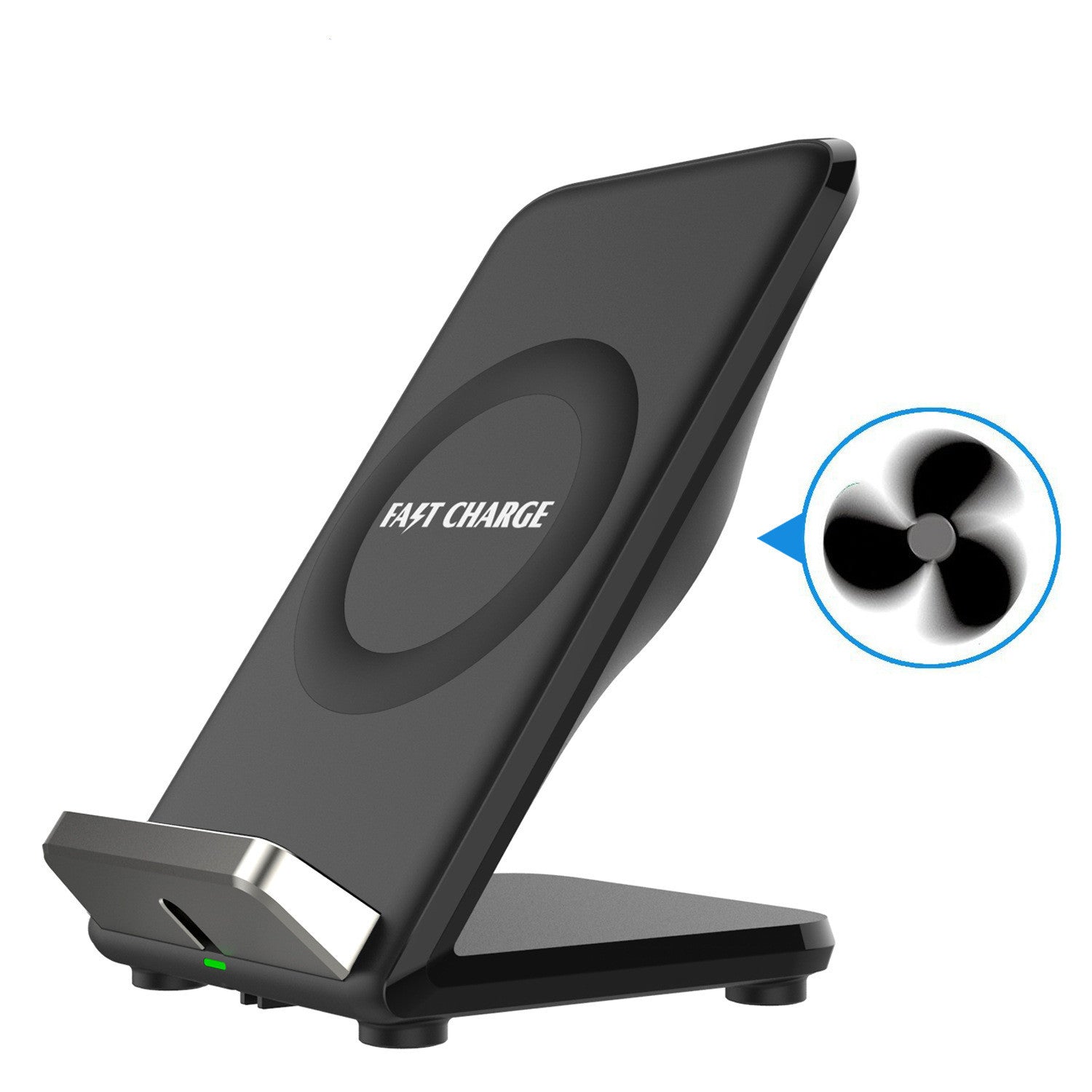 JMT-708170 F18 Wireless Charger with Fan for Fast Vertical Charging - 9V Output, Micro USB Interface