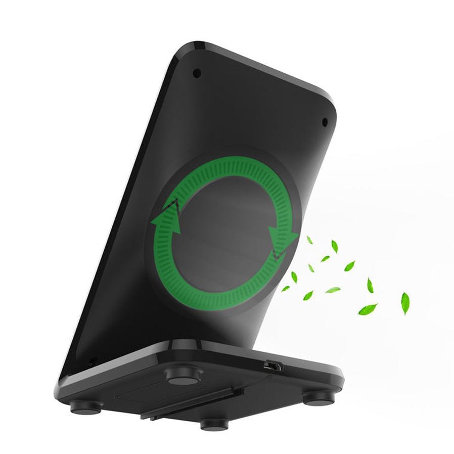 JMT-708170 F18 Wireless Charger with Fan for Fast Vertical Charging - 9V Output, Micro USB Interface