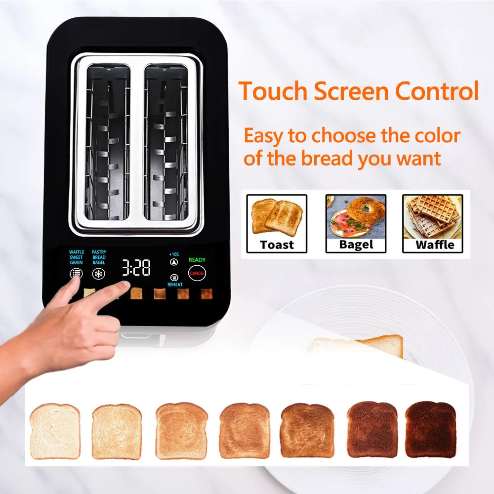 JMT-708426 Digital Timer Bread Toaster with Smart Touchscreen and Sandwich Clamps