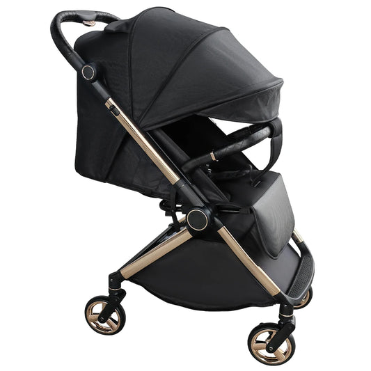 JMT-708490 Lightweight Aluminium Frame Baby Stroller, One-Hand Foldable Pushchair with Canopy