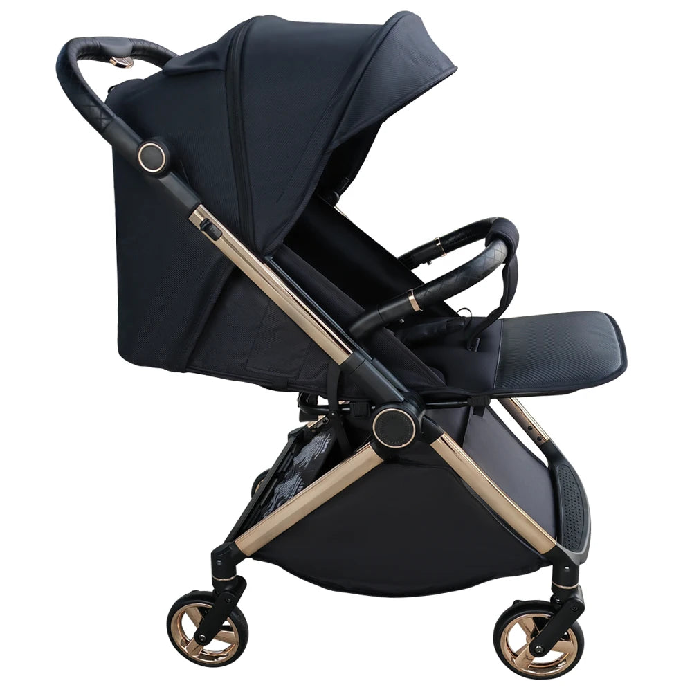 JMT-708490 Lightweight Aluminium Frame Baby Stroller, One-Hand Foldable Pushchair with Canopy