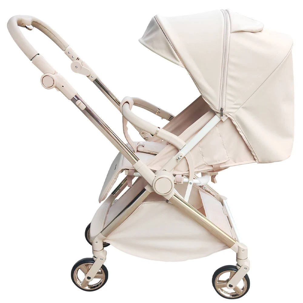 JMT-708490 Lightweight Aluminium Frame Baby Stroller, One-Hand Foldable Pushchair with Canopy