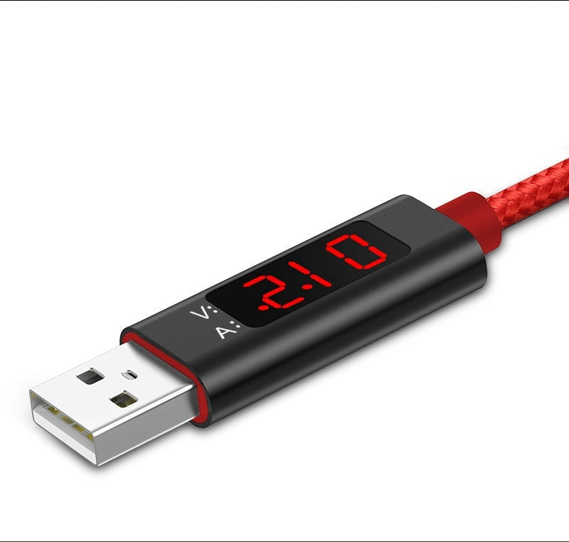 JMT-708746 Nylon Smart Display Data Cable for iPhone and Android Devices – Fast Charging and Data Transfer
