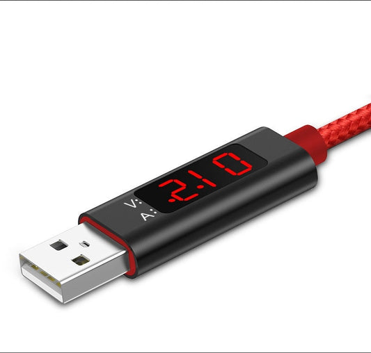 JMT-708746 Nylon Smart Display Data Cable for iPhone and Android Devices – Fast Charging and Data Transfer