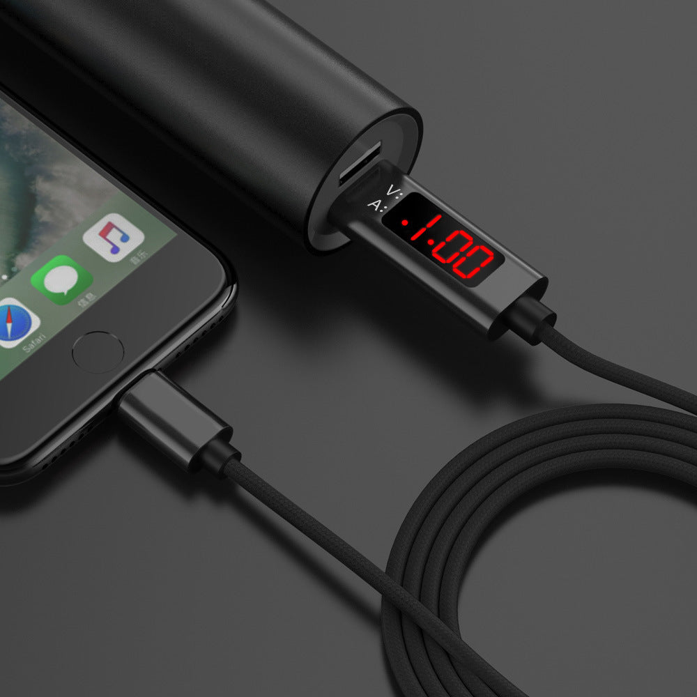 JMT-708746 Nylon Smart Display Data Cable for iPhone and Android Devices – Fast Charging and Data Transfer