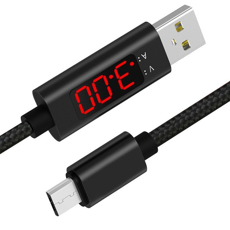 JMT-708746 Nylon Smart Display Data Cable for iPhone and Android Devices – Fast Charging and Data Transfer