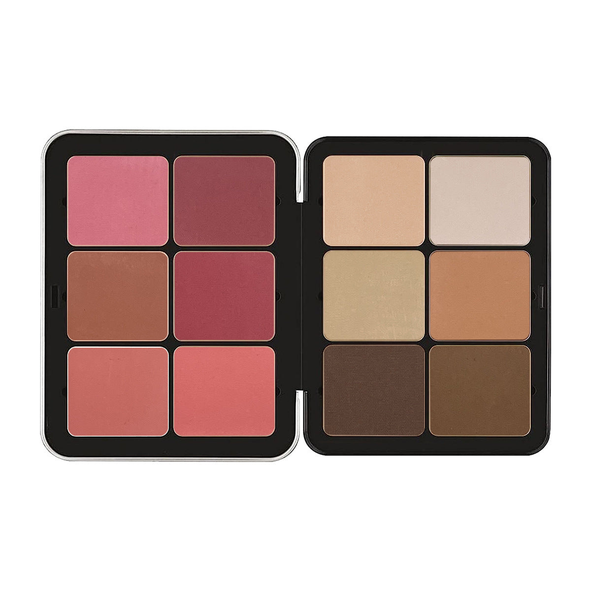 JMT-709066 12-Color Cream Blush Palette - Matte, Shimmer, and High-Gloss Finish for Neutral Skin Tones