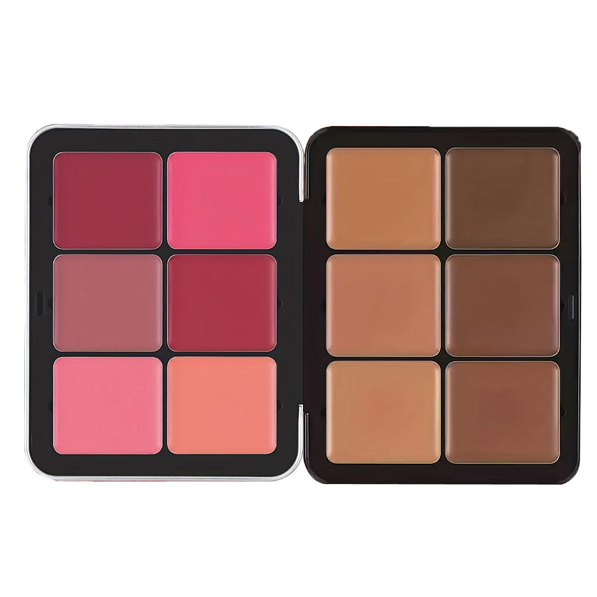 JMT-709066 12-Color Cream Blush Palette - Matte, Shimmer, and High-Gloss Finish for Neutral Skin Tones