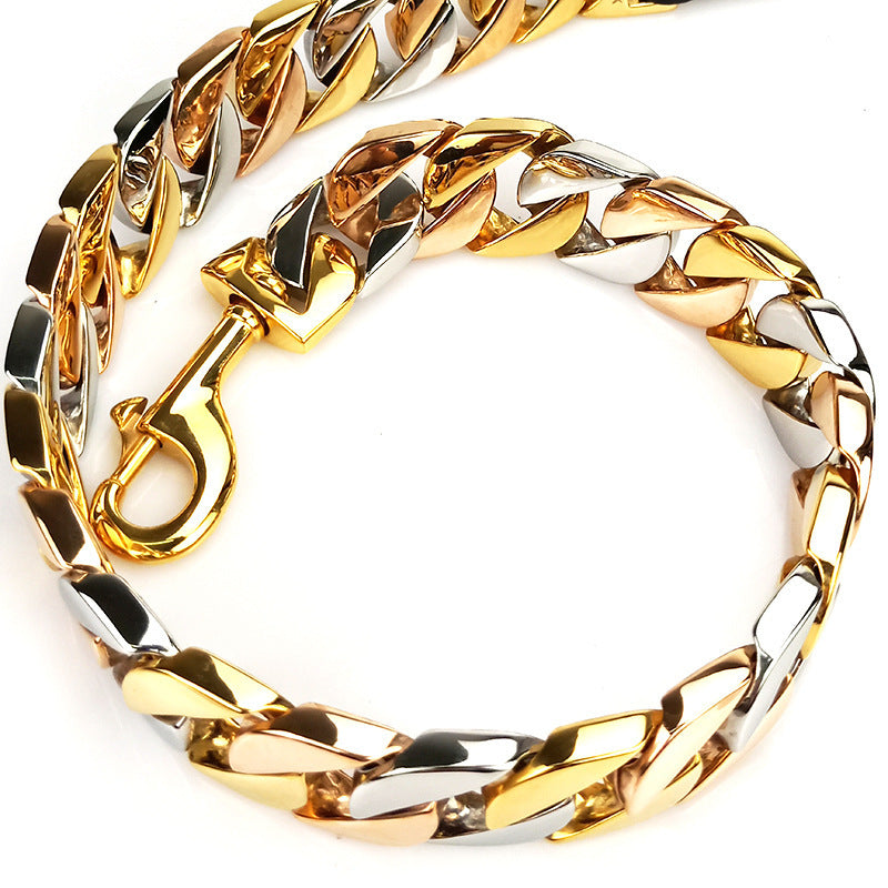 JMT-709130 Stainless Steel Pet Leash with Gold and Rose Gold Finish - 60CM, 90CM, 120CM Lengths