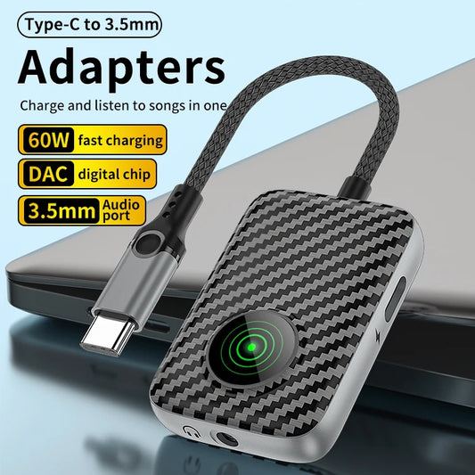 JMT-709450 USB-C to 3.5mm Aux Adapter - 2-in-1 Headphone Jack Adapter for Type C Devices