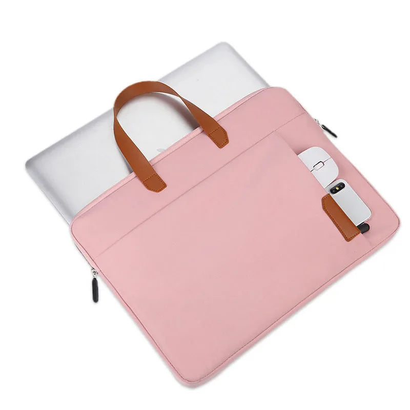 JMT-709450 Waterproof PU Leather 14 Inch Laptop Sleeve Bag for Men and Women, Suitable for MacBook