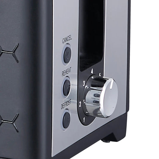 JMT-709578 Stainless Steel Cool Touch Toaster with Reheat and Defrost Functions for 2 Slices