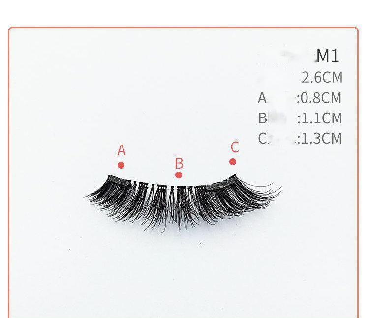 JMT-709898 Quantum Magnetic False Eyelashes - Natural Slender and Flying Thick Styles with Plastic Stalks, 2 Pairs Included